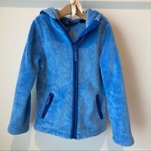 Lands End plush fleece hooded jacket